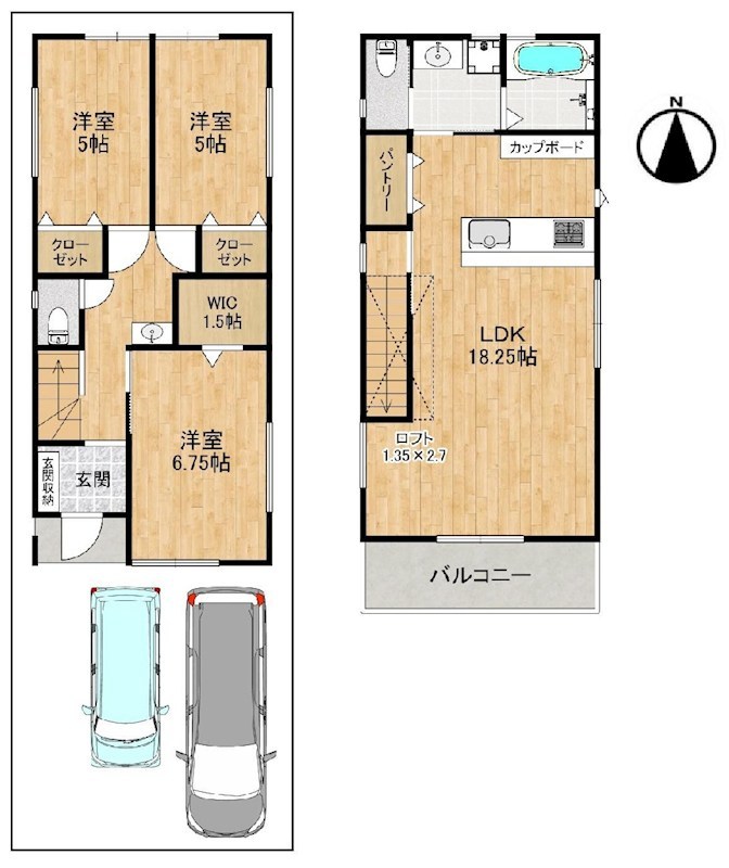 高槻市柱本6丁目　新築一戸建 間取り図
