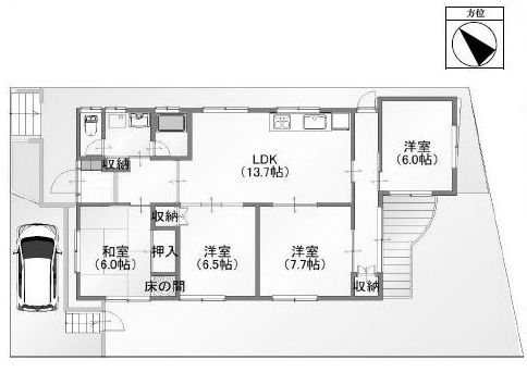 高槻市大和1丁目　中古一戸建 間取り図