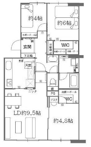 間取図 高槻阿武山二番街208号棟 間取り図
