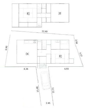 高槻市真上町3丁目　中古一戸建 間取り図