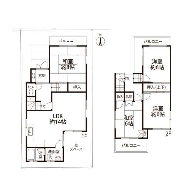 茨木市見付山1丁目　中古一戸建 間取り図