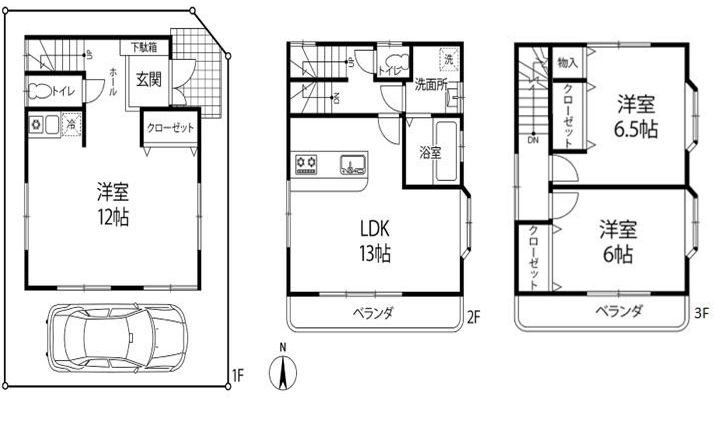 茨木市大池2丁目　中古一戸 間取り図