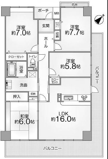 高槻阿武山九番街東　4号棟 間取り図