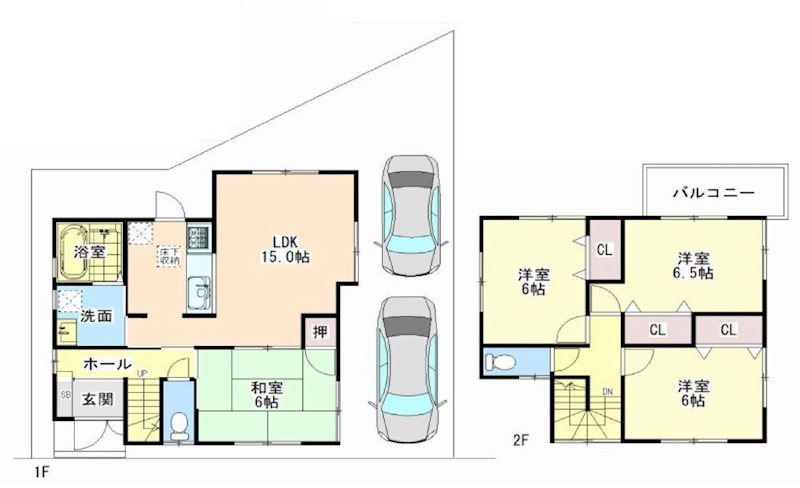 茨木市野々宮2丁目　中古一戸建 間取り図