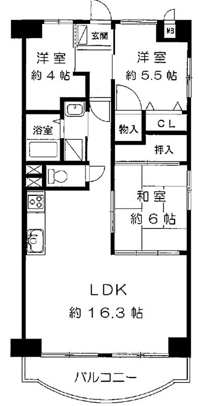 さんくれーる茨木A棟   間取り図