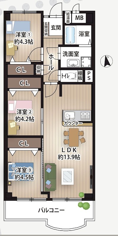 千里グランドコーポ 間取り図
