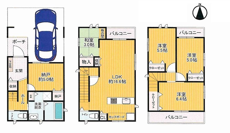 摂津市桜町1丁目　新築一戸建 間取り図