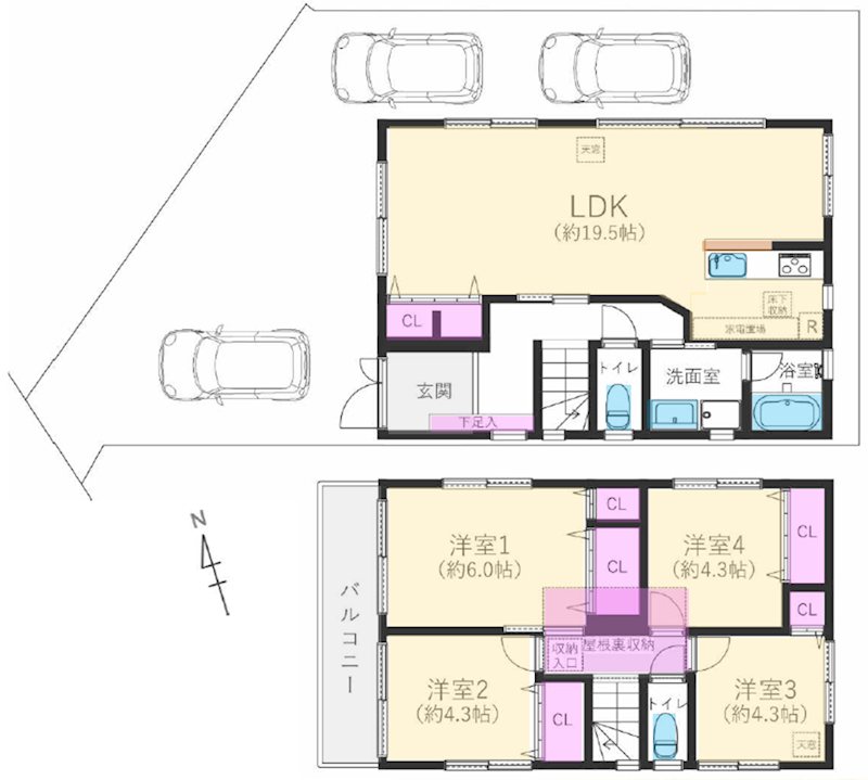養父元町一戸建再生既存住宅 間取り図