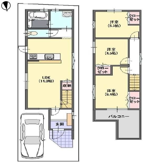須山町限定1邸新規分譲住宅 間取り図
