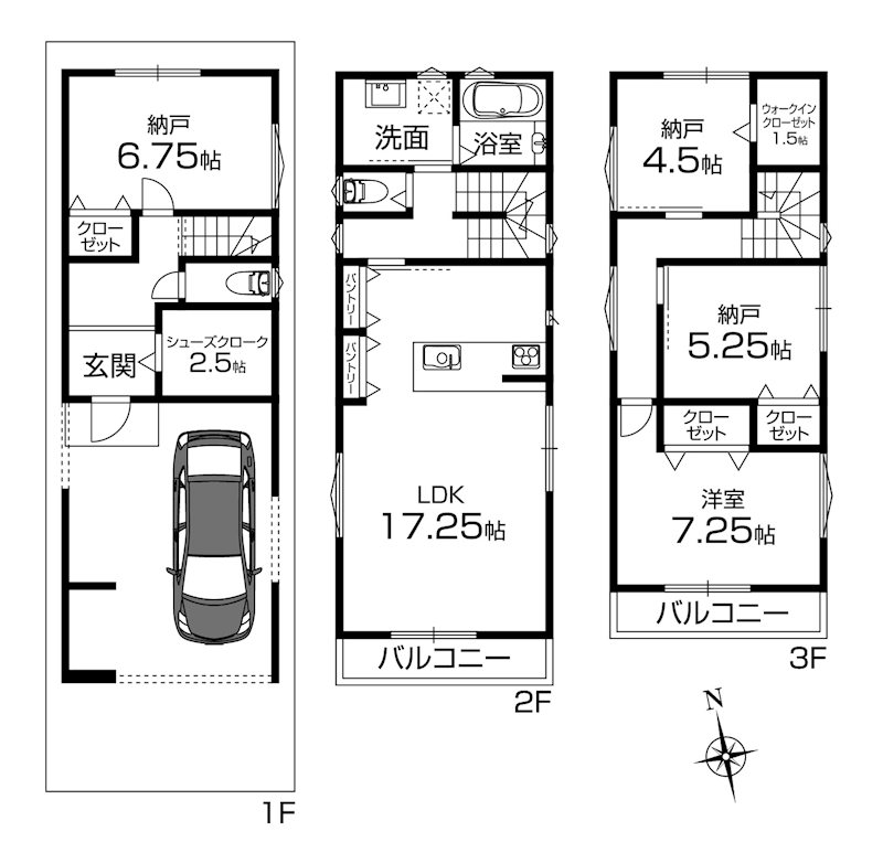 高槻津之江北町　新築一戸建 間取り図