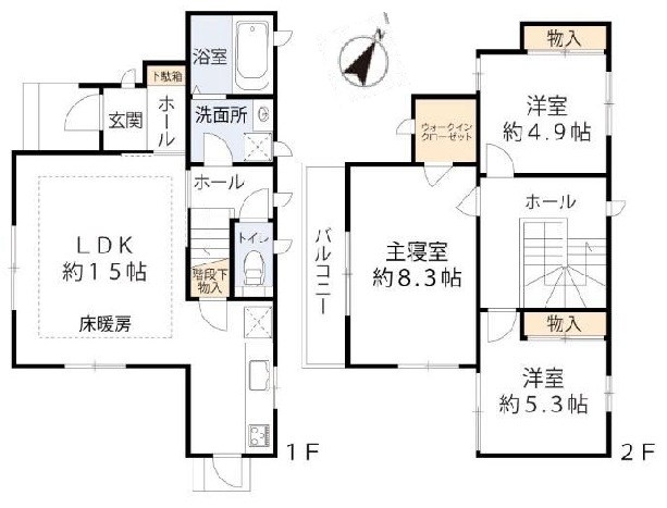 高槻市野田4丁目　中古一戸建 間取り図