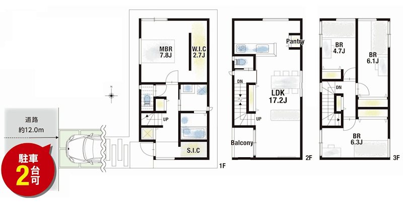 茨木市南安威2丁目　建築条件付売土地 3号地 間取り図