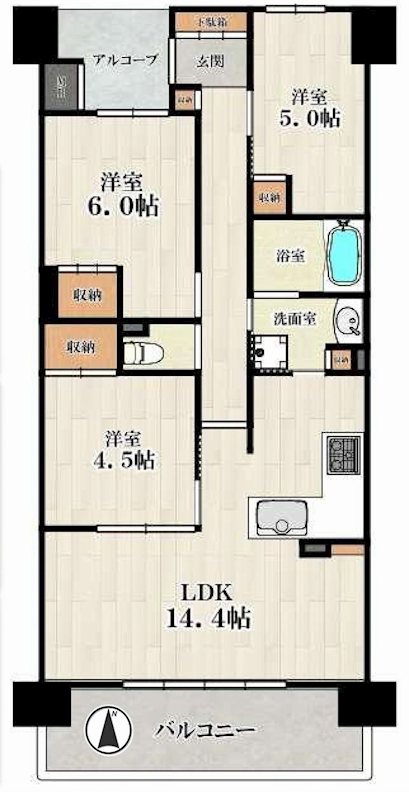 パークナード・レーベン茨木さわらぎ 間取り図