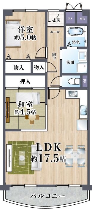 メゾン水無瀬5号棟 間取り図