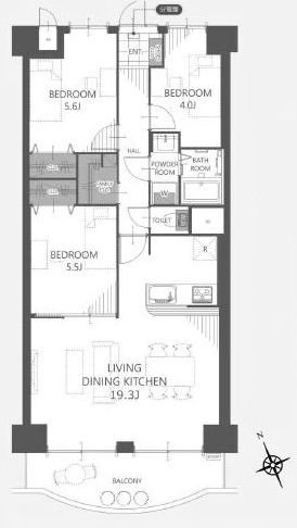 さんくれーる高槻二棟  間取り図