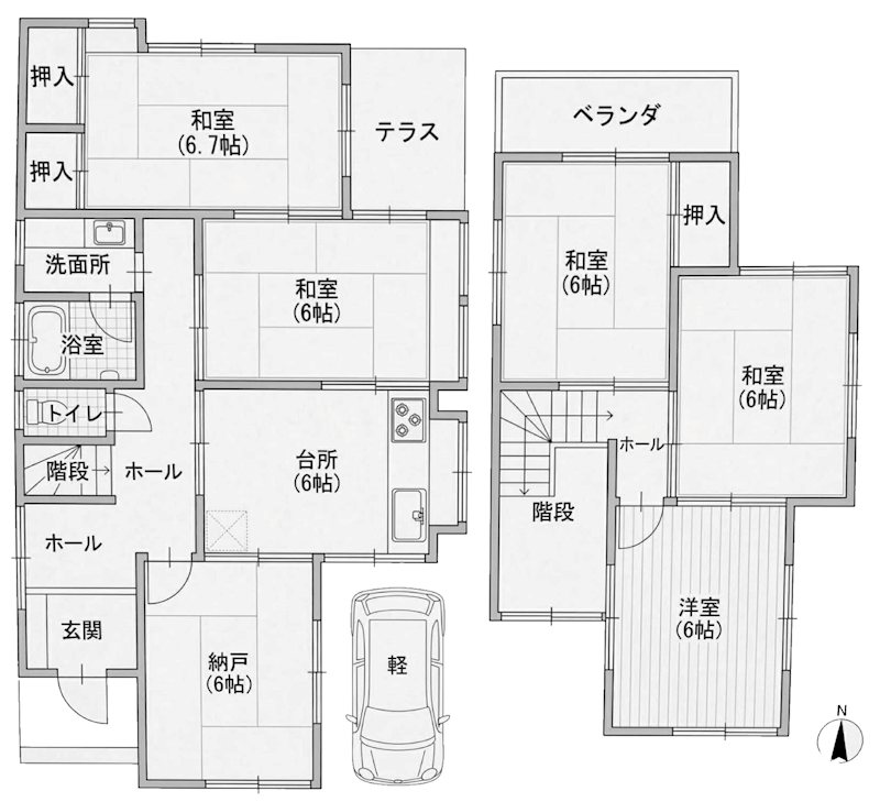 島本町高浜3丁目 中古一戸建 間取り図