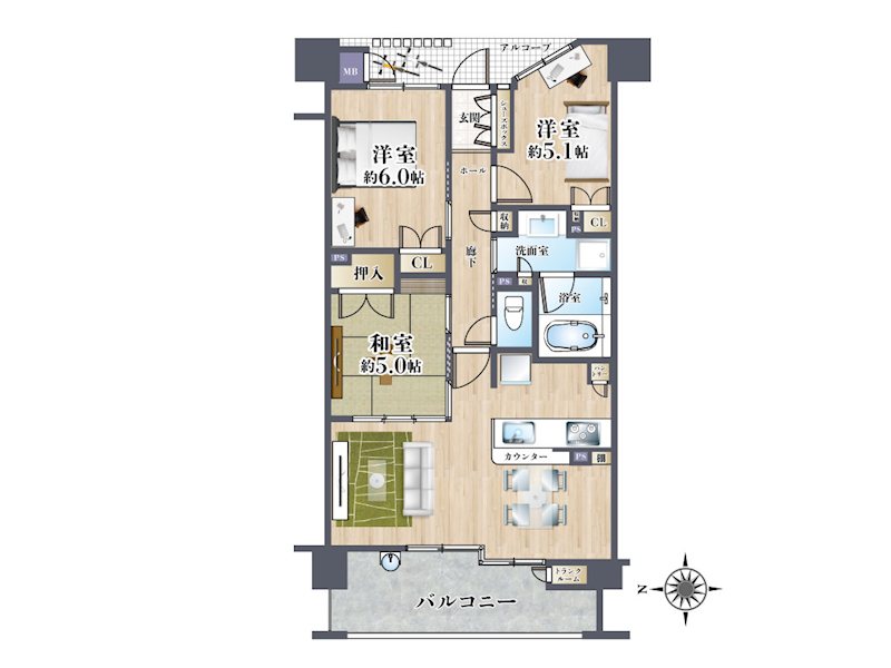パークナード江坂垂水町 間取り図