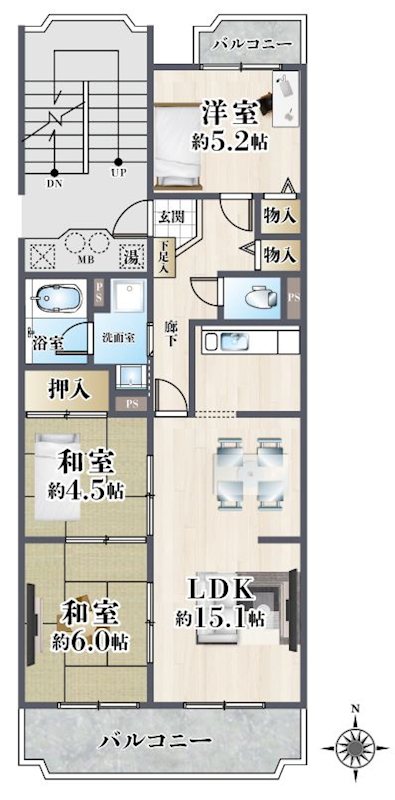 サンハイツ高槻8号館   間取り図