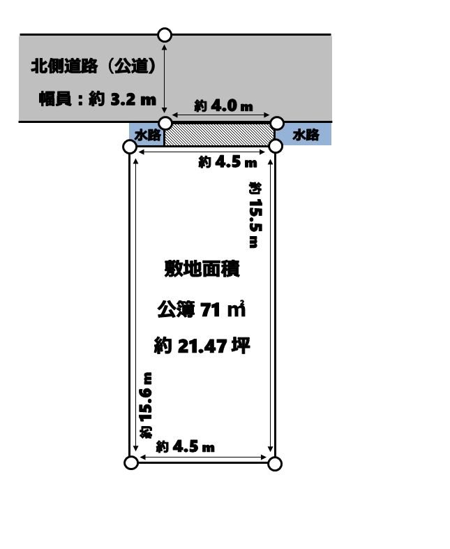 茨木市奈良町　古家付き売り土地 間取り図
