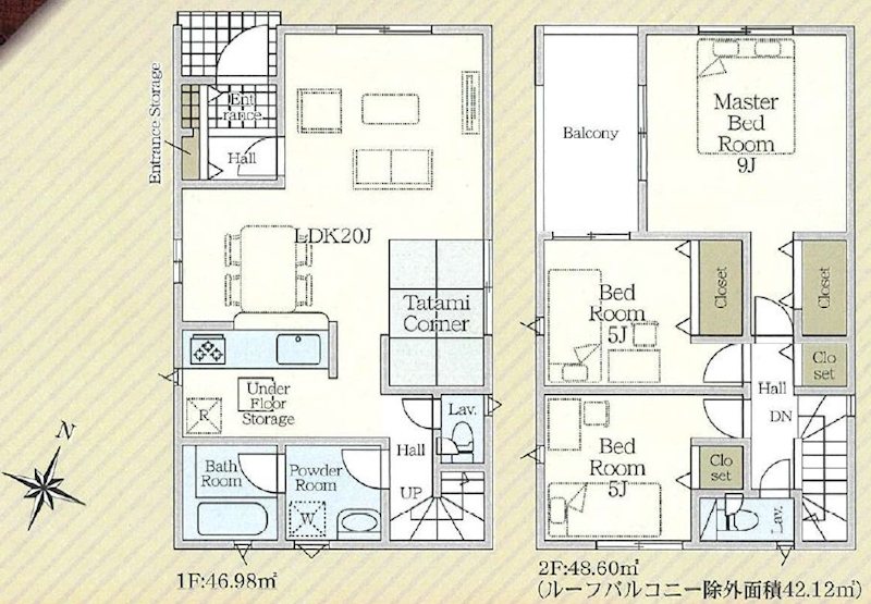 渚本町CRADLEGARDEN全3棟新築分譲地内1号棟 間取り図