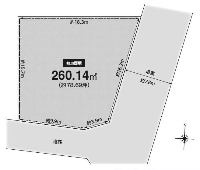 高槻市奥天神町2丁目　売土地 間取り図