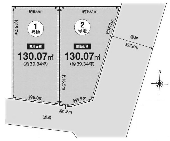 高槻市奥天神町2丁目　売土地1号地 間取り図