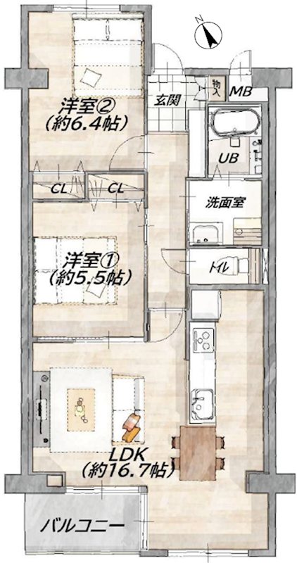 くずはセンチュリータウン6番館 間取り図