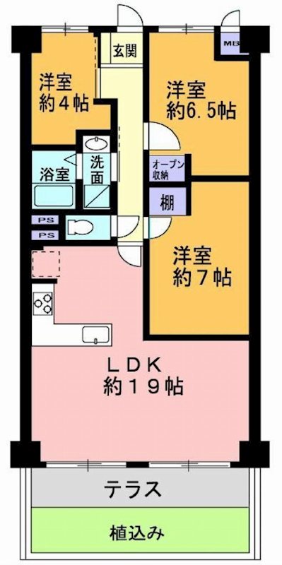 さんくれーる茨木B棟  間取り図