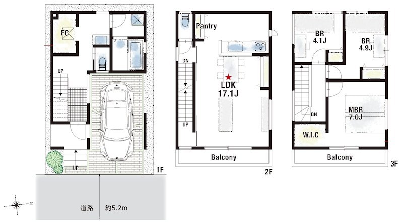 高槻市柱本6丁目　建築条件付売土地 間取り図