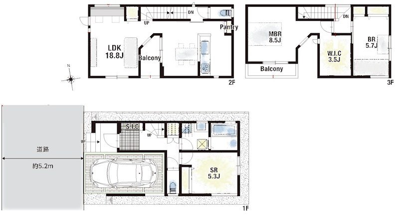 高槻市柱本6丁目　新築一戸建 間取り図