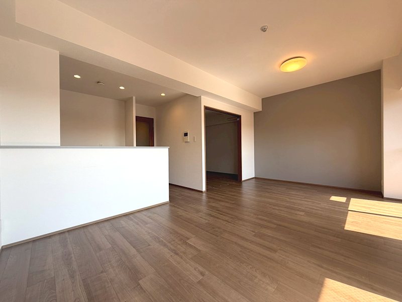 南東向きバルコニーに面した明るいLDK約17帖、床材、壁天井クロス貼替、システムキッチン新調 ダイアパレス樟葉 その他