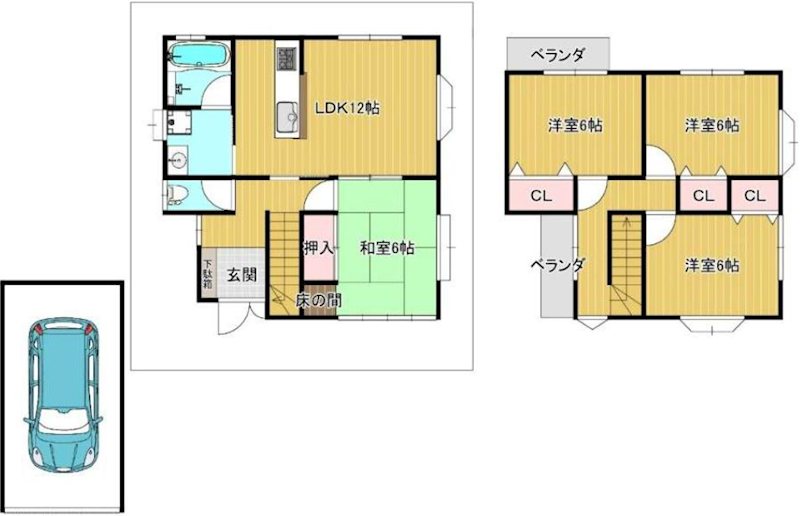 香里園東之町一戸建再生既存住宅 間取り図