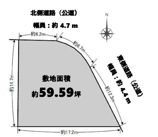 茨木市西福井3丁目　古家付きの売り土地 間取り図