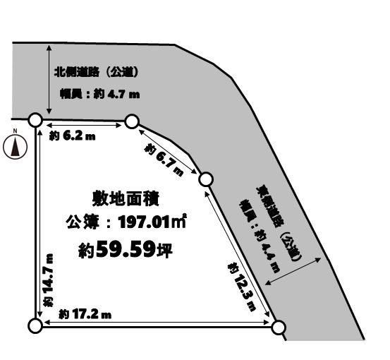 茨木市西福井3丁目　古家付きの売り土地 間取り図