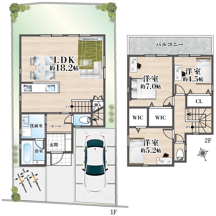 島本町広瀬1丁目 中古一戸建 間取り図