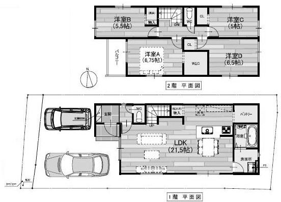 高槻市富田町5丁目　新築一戸建　3号地   間取り図
