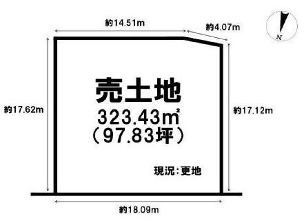 高槻市日吉台二番町　売土地 間取り図