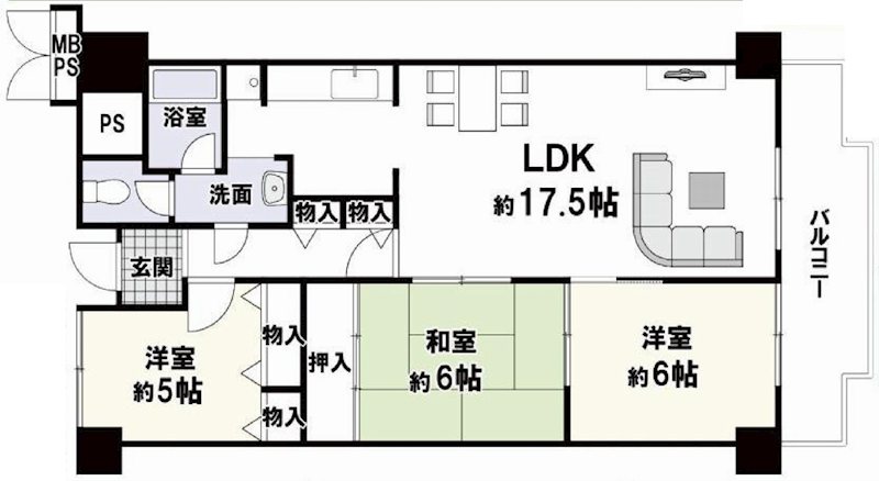 朝日プラザ千里北D棟  間取り図