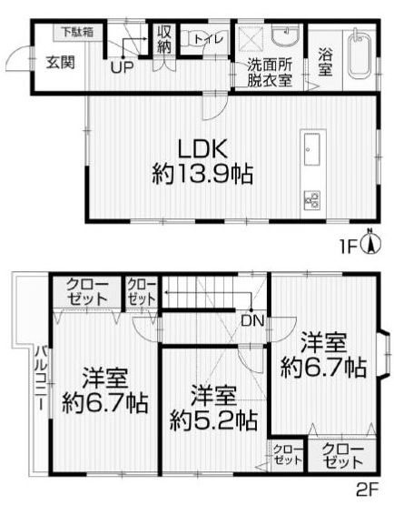 高槻市津之江町3丁目　中古一戸建 間取り図