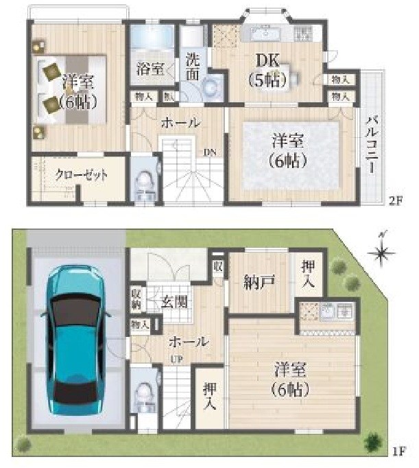 高槻市竹の内町 中古一戸建 間取り図
