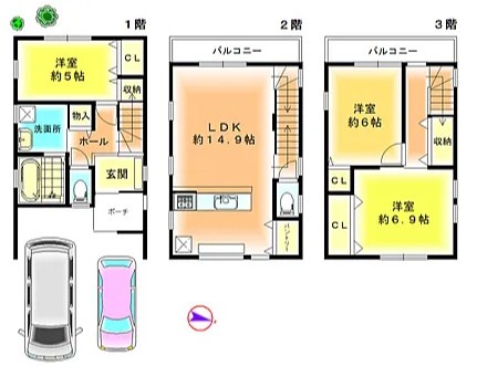宮之阪5丁目限定1邸新築分譲住宅 間取り図