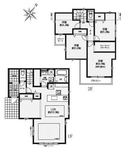 高槻市南平台2丁目　新築一戸建2号棟 間取り図