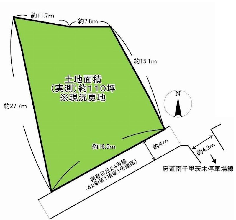 茨木市南春日丘2丁目 売土地 間取り図