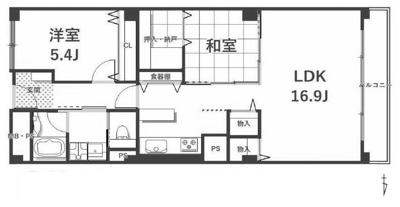 高槻スカイハイツ 間取り図