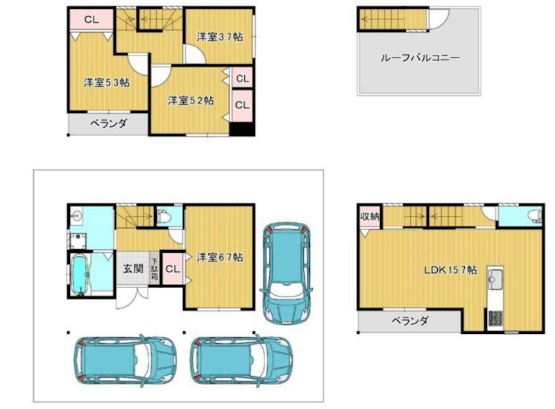 摂津市別府2丁目　中古一戸建  間取り図