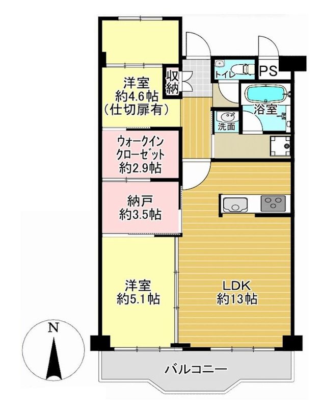 東奈良高層住宅F棟 間取り図