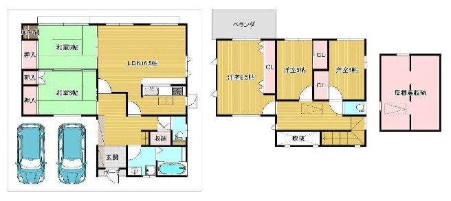 高槻市三島江2丁目　中古一戸建 間取り図