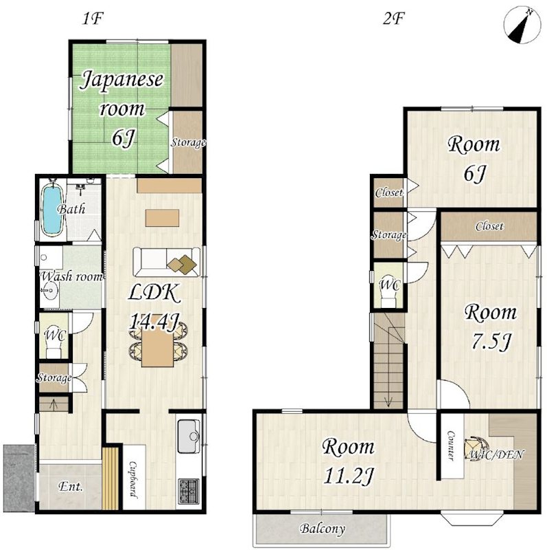 藤阪東町一戸建再生既存住宅 間取り図