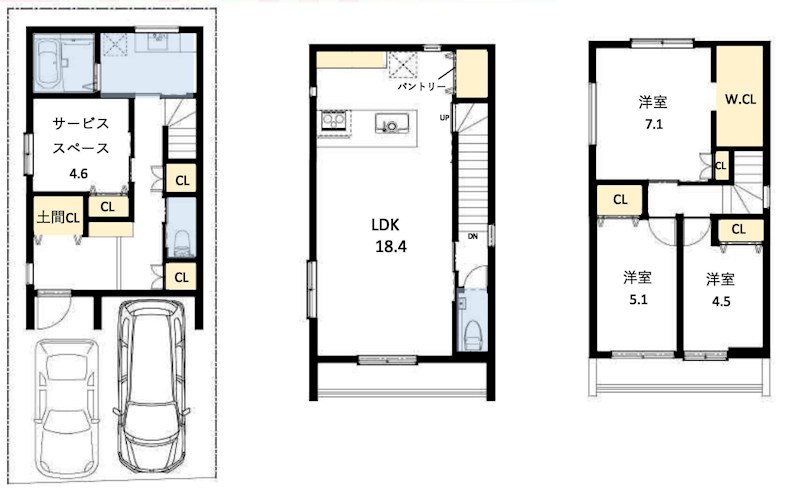 摂津市別府2丁目　新築一戸建 間取り図