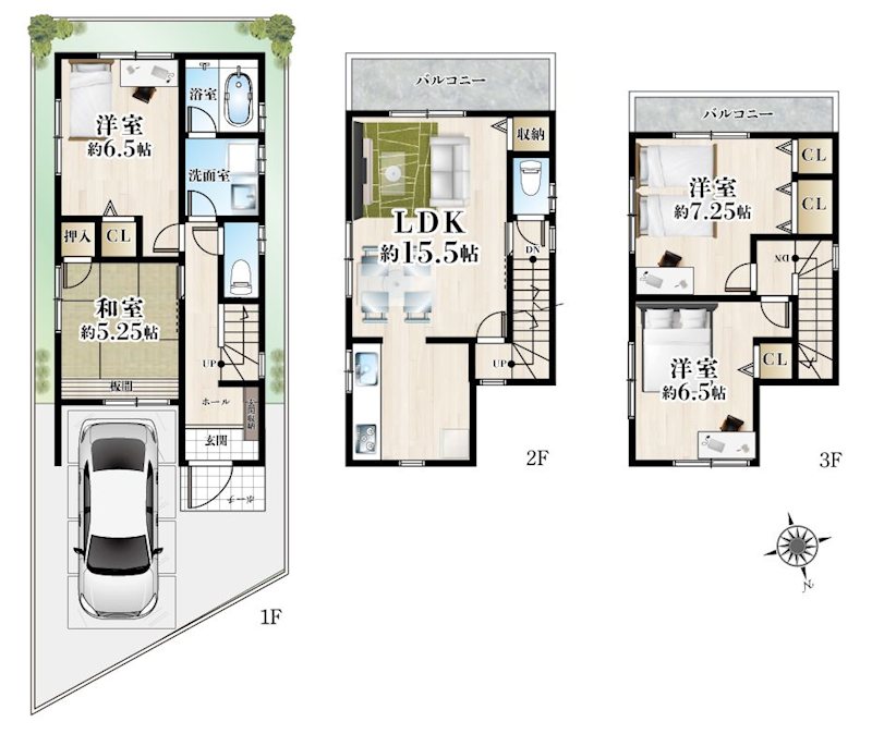摂津市学園町1丁目　中古一戸建  間取り図